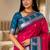 Rani pink color silk blend zari woven work saree