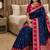 Navy blue color silk blend zari woven work saree