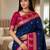 Navy blue color silk blend zari woven work saree