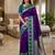Blue color silk blend zari woven work saree