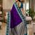 Blue color silk blend zari woven work saree