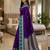 Blue color silk blend zari woven work saree