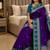 Blue color silk blend zari woven work saree