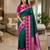 Sea green color silk blend zari woven work saree