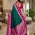 Sea green color silk blend zari woven work saree