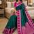 Sea green color silk blend zari woven work saree