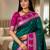 Sea green color silk blend zari woven work saree