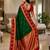 Dark green color silk blend zari woven work saree