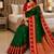 Dark green color silk blend zari woven work saree