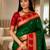 Dark green color silk blend zari woven work saree