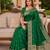 Green color silk blend zari woven work sari -un stitched blouse