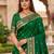 Green color silk blend zari woven work sari -un stitched blouse