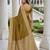 Light gold color silk blend zari woven work sari -un stitched blouse