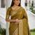 Light gold color silk blend zari woven work sari -un stitched blouse