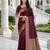 Purple color silk blend zari woven work sari -un stitched blouse