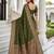 Mehendi color silk blend zari woven work sari -un stitched blouse