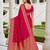 Rani color silk blend zari woven work sari -un stitched blouse
