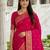 Rani color silk blend zari woven work sari -un stitched blouse