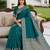 Sea green color silk blend zari woven work sari -un stitched blouse