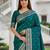 Sea green color silk blend zari woven work sari -un stitched blouse