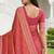Peach color silk blend zari woven work sari -un stitched blouse