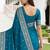 Sky blue color silk blend zari woven work sari -un stitched blouse