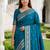 Sky blue color silk blend zari woven work sari -un stitched blouse