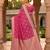 Pink color silk blend zari woven work sari -un stitched blouse
