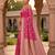 Pink color silk blend zari woven work sari -un stitched blouse