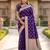 Blue color silk blend zari woven work sari -un stitched blouse