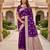 Purple color silk blend zari woven work sari -un stitched blouse