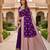 Purple color silk blend zari woven work sari -un stitched blouse