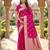 Rani pink color silk blend zari woven work sari -un stitched blouse