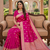Rani pink color silk blend zari woven work sari -un stitched blouse