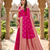 Rani pink color silk blend zari woven work sari -un stitched blouse