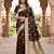 Bronze pink color silk blend zari woven work sari -un stitched blouse