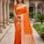 Orange pink color silk blend zari woven work sari -un stitched blouse
