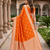 Orange pink color silk blend zari woven work sari -un stitched blouse