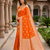 Orange pink color silk blend zari woven work sari -un stitched blouse