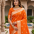 Orange pink color silk blend zari woven work sari -un stitched blouse