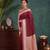 Maroon color silk blend woven work saree sari