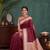 Maroon color silk blend woven work saree sari