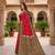 Rani pink color silk blend ikkat pattern woven work sarees