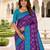 Purple color silk blend ikkat pattern woven work sarees
