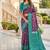 Wine color silk blend ikkat pattern woven work sarees