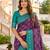 Wine color silk blend ikkat pattern woven work sarees