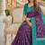 Wine color silk blend ikkat pattern woven work sarees
