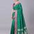 Green color silk blend zaro woven work sarees