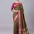 Mehendi color silk blend zaro woven work sarees
