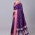 Purple color silk blend zaro woven work sarees